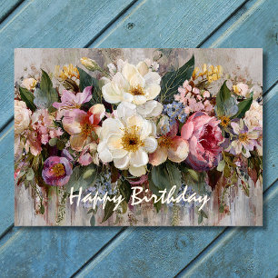 Schöne Boho-Wildblumen-Blumen-Geburtstag Karte