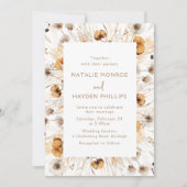Schöne Boho Wildblumen Wasserfarbenhochzeit Einladung (Vorderseite)