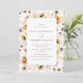 Schöne Boho Wildblumen Wasserfarbenhochzeit Einladung (Stehend Vorderseite)