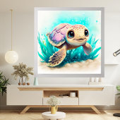 Schöne Boje Ocean Sea Niedlich Schildkröten farben Poster