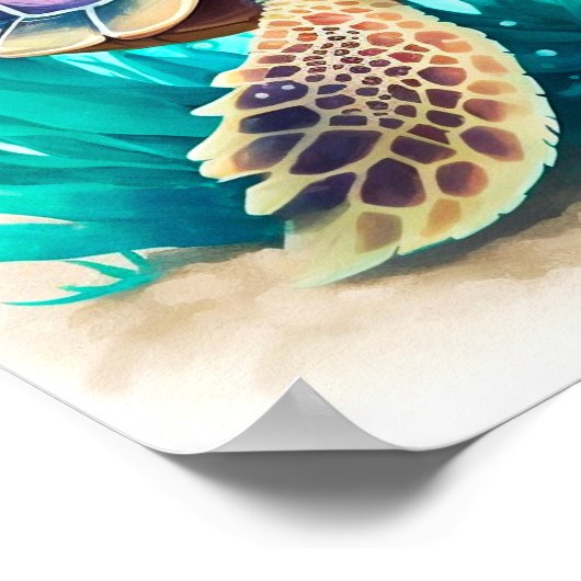 Schöne Boje Ocean Sea Niedlich Schildkröten farben Poster (Ecke)