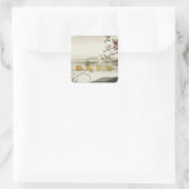 Schöne bokolische Szene vietnamesische Luna Jahr 2 Quadratischer Aufkleber (Tasche)