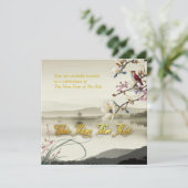 Schöne bokolische Szene vietnamesische Rat Jahr 20 Ankündigung (Stehend Vorderseite)