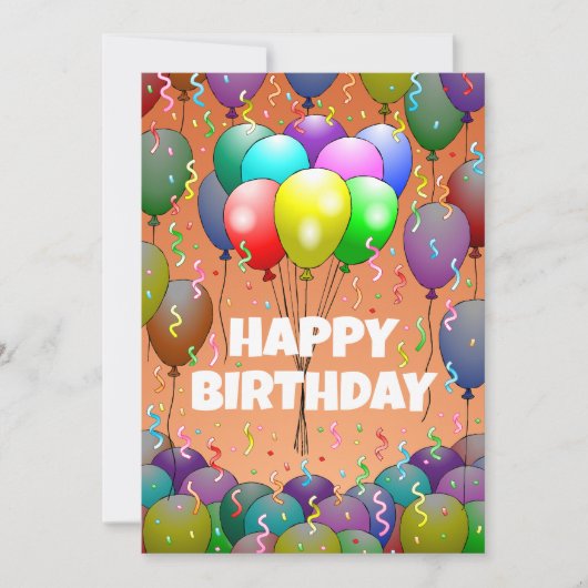 Schöne Bollons und Confetti Karte (Vorderseite)