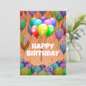 Schöne Bollons und Confetti Karte (Stehend Vorderseite)