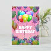 Schöne Bollons und Confetti Karte (Stehend Vorderseite)