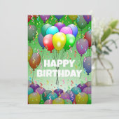 Schöne Bollons und Confetti Karte (Stehend Vorderseite)