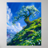 Schöne Bonsai Tree auf dem Spring Hill Poster (Vorne)