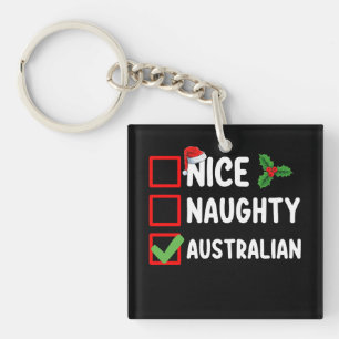 Schöne Böse Australische Weihnachtsliste Feiertag Schlüsselanhänger