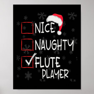 Schöne Böse Flötenspieler Liste Weihnachten Santa  Poster