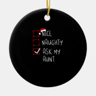Schöne Böse Frag Meine Tante Weihnachtsliste Xmas Keramik Ornament