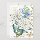 Schöne Botanicale mit Imitate Gold Glitzer Wirbel Einladung (Rückseite)