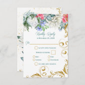 Schöne Botanicale mit Imitate Gold Wirbel UAWG RSVP Karte (Vorne/Hinten)