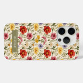 Schöne botanische Aquarell-Wildblumen-Name Case-Mate iPhone Hülle (Rückseite (Horizontal))