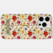 Schöne botanische Aquarell-Wildblumen-Name Case-Mate iPhone Hülle (Rückseite (Horizontal))