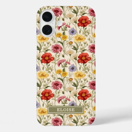 Schöne botanische Aquarell-Wildblumen-Name Case-Mate iPhone Hülle (Rückseite)