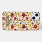Schöne botanische Aquarell-Wildblumen-Name Case-Mate iPhone Hülle (Rückseite (Horizontal))