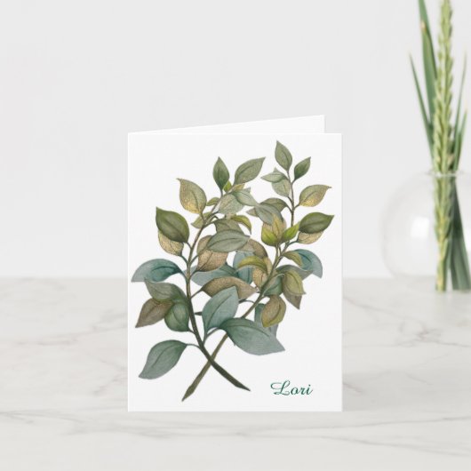 Schöne Botanische/Basilische geklappte Grußkarte Feiertagskarte (Vorderseite)