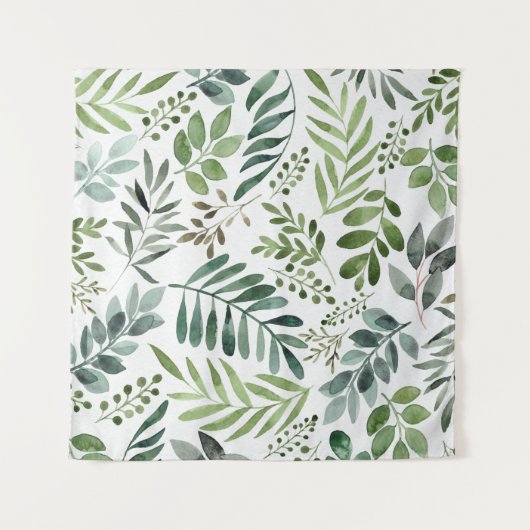 Schöne botanische Blätter in Wasserfarbe  Wandteppich (Vorderseite (Horizontal))