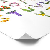 Schöne botanische Blume Alphabet Baby Kinderzimmer Poster (Ecke)