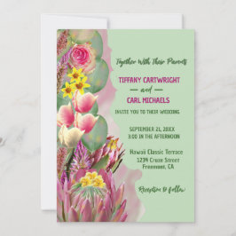 Schöne botanische Blumengarten Grüne Hochzeit Einladung