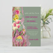 Schöne Botanische Blumengarten Hochzeit Einladung (Stehend Vorderseite)
