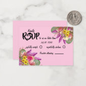 Schöne botanische Blumengarten Pink RSVP Karte (Vorderseite/Rückseite Beispiel)