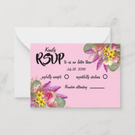 Schöne botanische Blumengarten Pink RSVP Karte