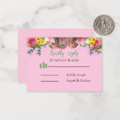 Schöne Botanische Blumengarten Pinkt Replik Card Mitteilungskarte (Vorderseite/Rückseite Beispiel)