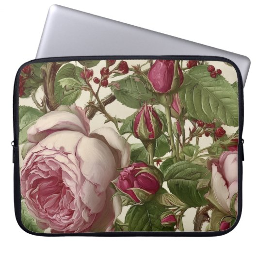 Schöne botanische Blumengestaltung Laptopschutzhülle (Vorderseite)