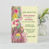 Schöne Botanische Blumenhochzeit Einladung (Stehend Vorderseite)