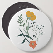 Schöne botanische Flora Button (Vorne & Hinten)