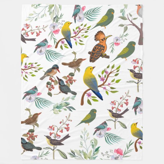 Schöne botanische Flora und Fauna Fleecedecke (Vorderseite)