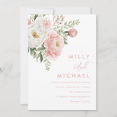 Schöne botanische Floraliner Hochzeit Einladung (Vorderseite)