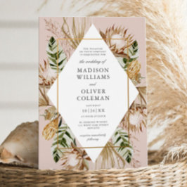 Schöne botanische Geometrische Rahmen Hochzeit Einladung