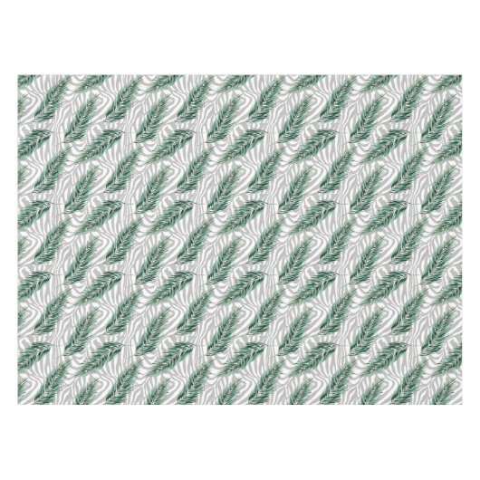 Schöne botanische grüne Wasserfarbe Tischdecke (Vorderseite (Horizontal))