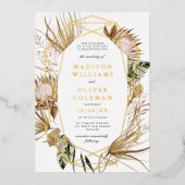 Schöne botanische Hochzeit Folieneinladung (Vorderseite)