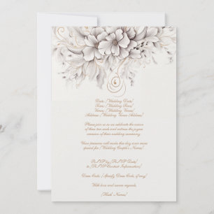 Schöne botanische Hochzeit mit Flora Einladung