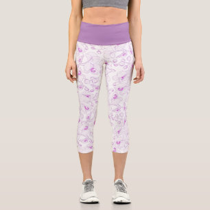 Schöne botanische lila Orchidee Mädchenhaft Blumen Capri Leggings