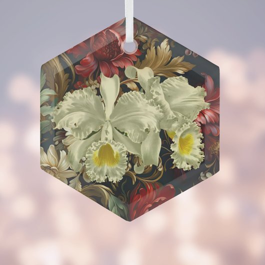 Schöne Botanische Orchideen Frische Pasta machen Ornament Aus Glas