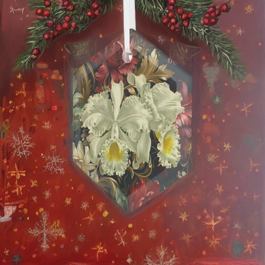 Schöne Botanische Orchideen Frische Pasta machen Ornament Aus Glas