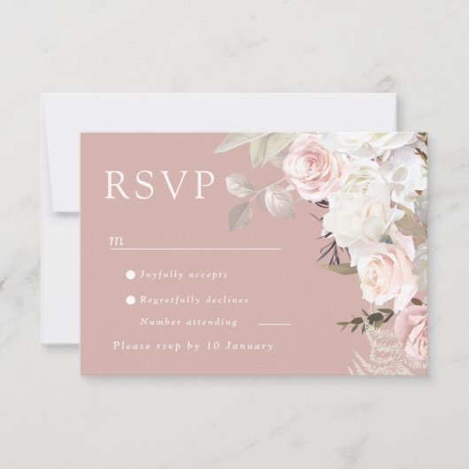 Schöne botanische Rose RSVP Karte (Vorderseite)