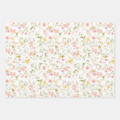 Schöne botanische Sommer-Wildblumen Einfach Niedli Geschenkpapier Set (Vorderseite 3)