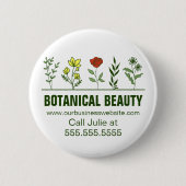 Schöne botanische Spa-Salon-Blumen-Geschäfte Button (Vorderseite)