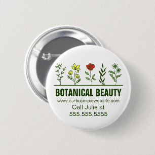 Schöne botanische Spa-Salon-Blumen-Geschäfte Button