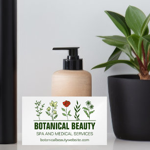Schöne botanische Spa-Salon-Grün-Blumen Magnetische Visitenkarte