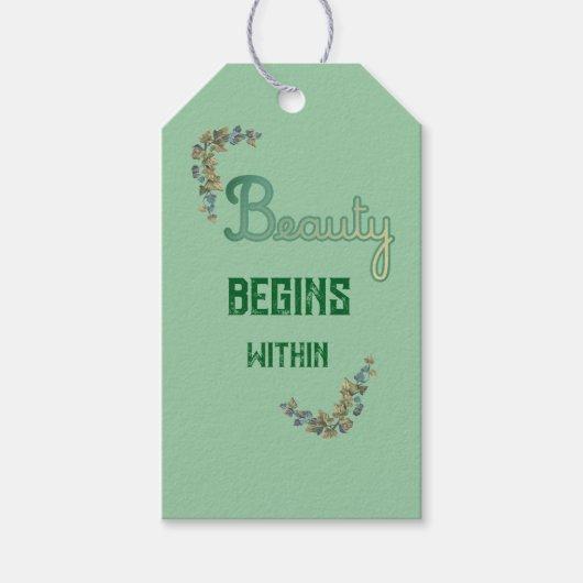 Schöne botanische Typografie Geschenkanhänger (Vorderseite)