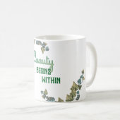 Schöne botanische Typografie Kaffeetasse (VorderseiteRechts)