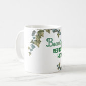 Schöne botanische Typografie Kaffeetasse (Vorderseite Links)