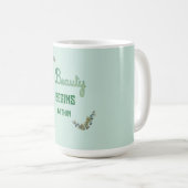 Schöne botanische Typografie Kaffeetasse (VorderseiteRechts)